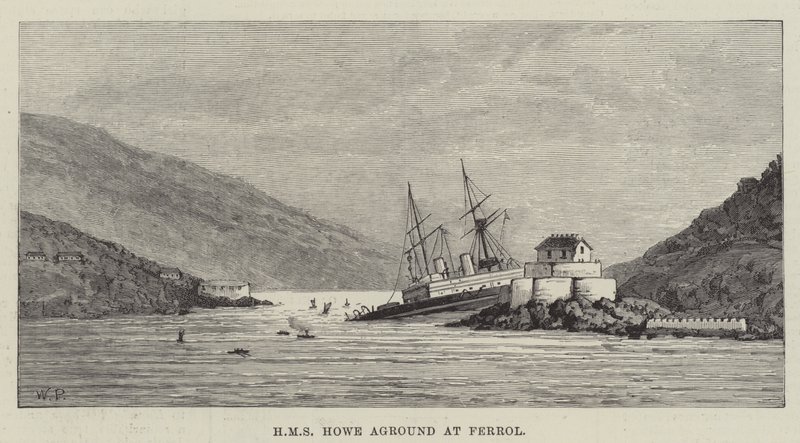 HMS Howe Aground på Ferrol av Walter Paget
