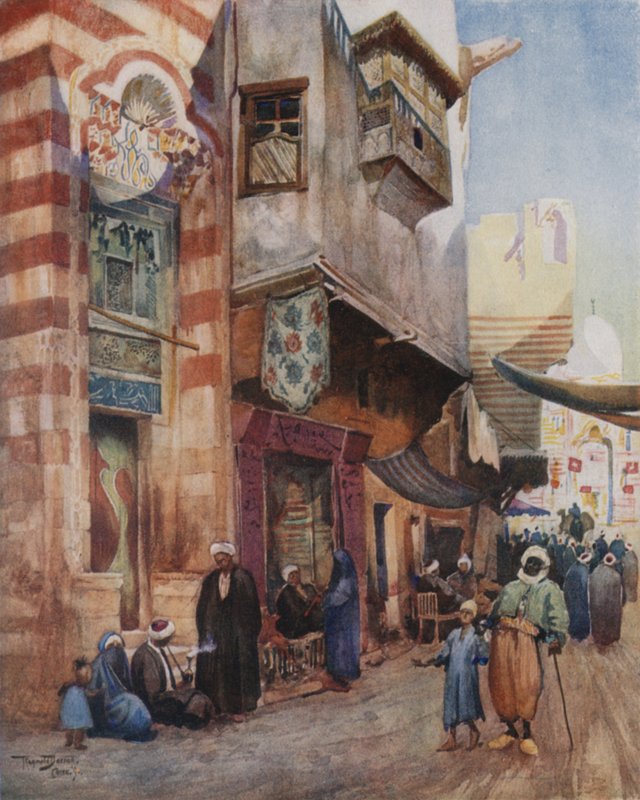 En gatescene i Kairo av Walter Spencer Stanhope Tyrwhitt