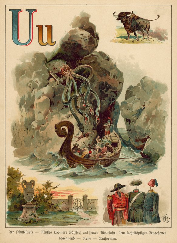 Bokstaven U (chromolitho) av Walter Zweigle