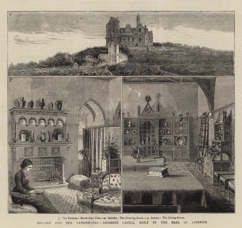 Irland og hennes grunneiere, Dromore Castle, bygget av jarlen av Limerick av Warry