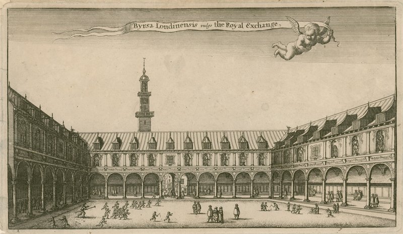 Interiøret til Royal Exchange, London av Wenceslaus Hollar