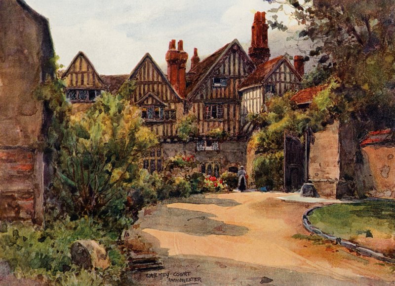 Cheney Court, Winchester (farge litho) av Wilfrid Williams Ball