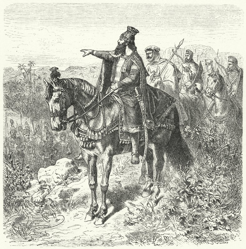 Kyros den store, persisk keiser (gravering) av Wilhelm Camphausen