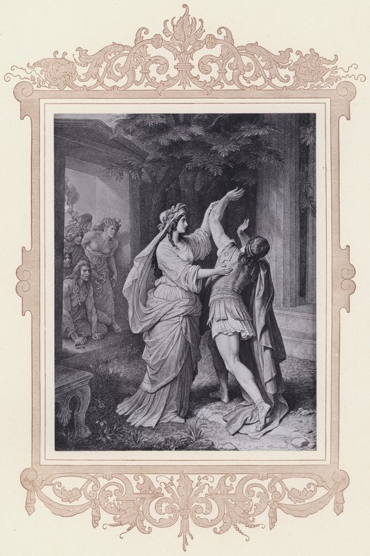 Iphigenia, Iphigenia på Tauris (litho) av Wilhelm von (after) Kaulbach