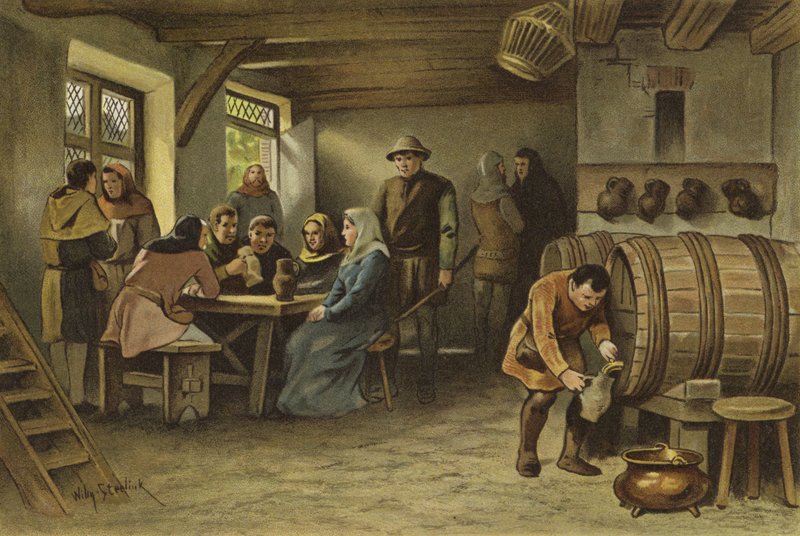 Scene i en nederlandsk taverna, 1300-tallet av Willem II Steelink