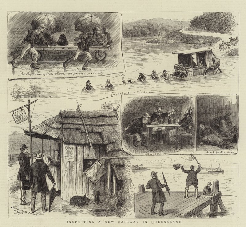 Inspiserer en ny jernbane i Queensland av William Ralston