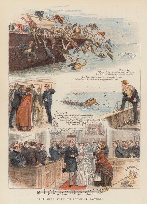 Jenta med trettini elskere (chromolitho) av William Ralston
