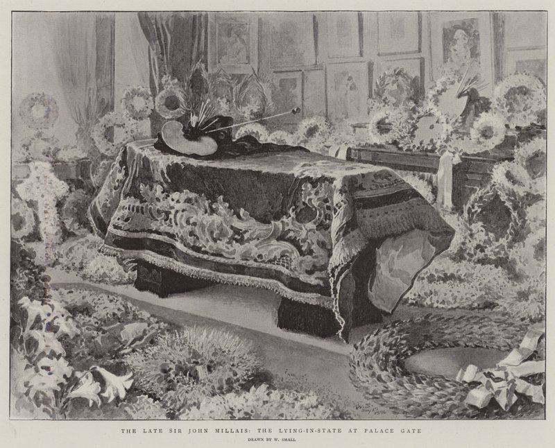 Den avdøde Sir John Millais, den som ligger i staten ved Palace Gate av William Small