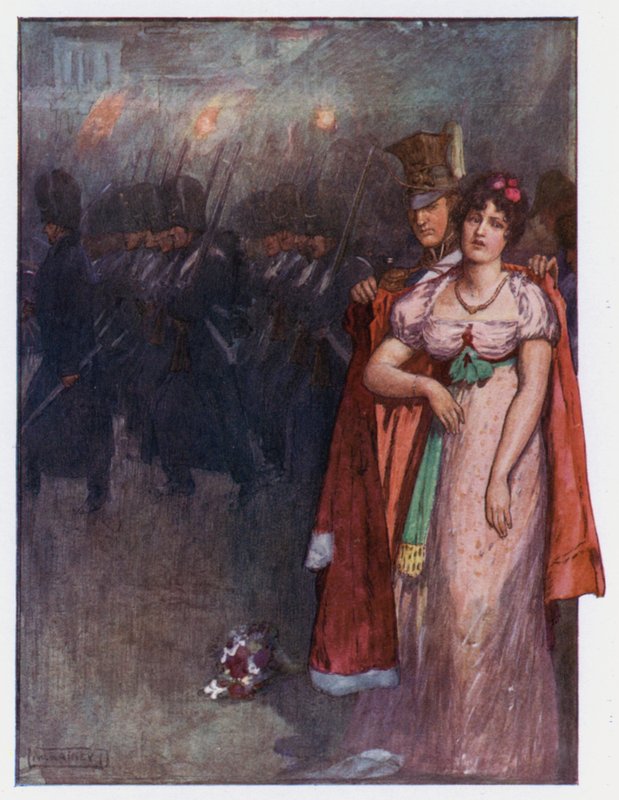 The Eve of Waterloo av William after Rainey