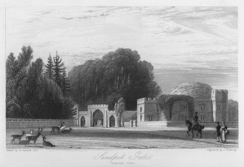 Sandpit Gate, Windsor Park (gravering) av William (after) Daniell