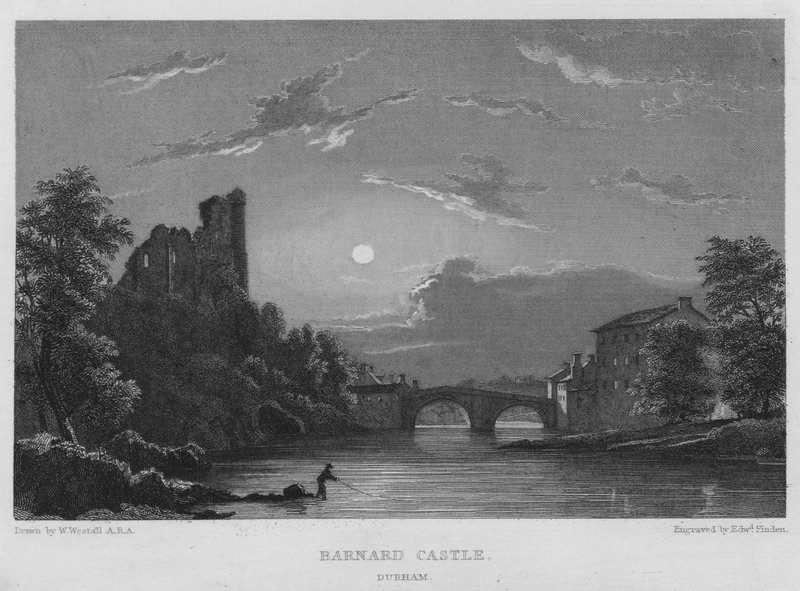 Barnard Castle, Durham (gravering) av William (after) Westall
