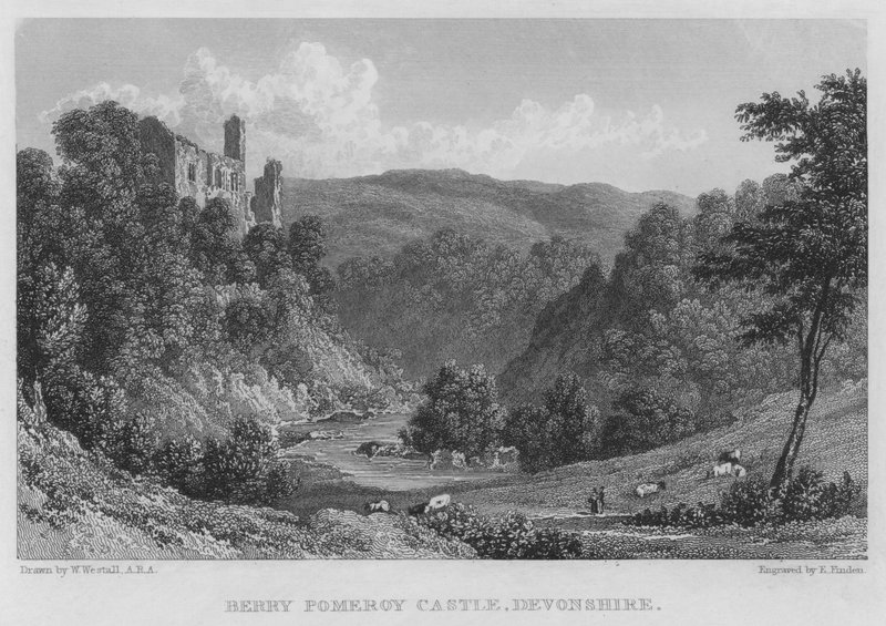 Berry Pomeroy Castle, Devonshire (gravering) av William (after) Westall