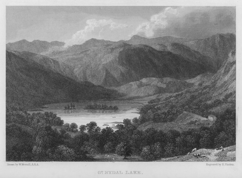 Great Rydal Lake (gravering) av William (after) Westall