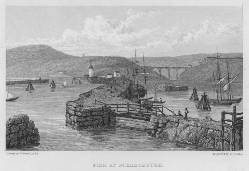 Pier ved Scarborough (gravering) av William (after) Westall
