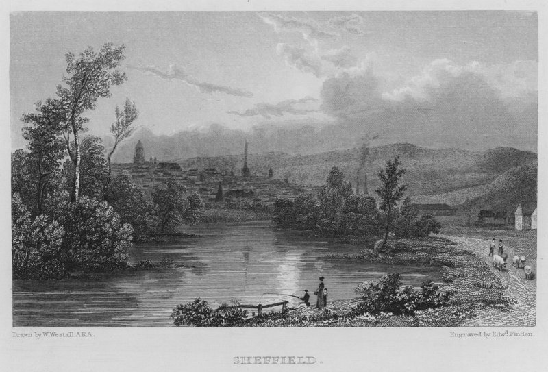 Sheffield (gravering) av William (after) Westall