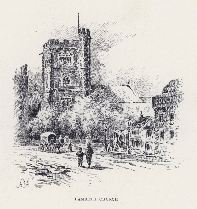 Lambeth Church (gravering) av William Alexander Ansted
