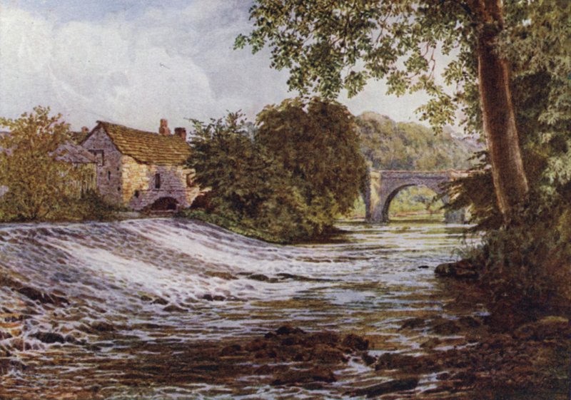 På Derwent, Baslow (farge litho) av William Biscombe Gardner