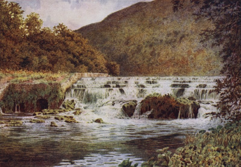 Fossen, Monsal Dale (farge litho) av William Biscombe Gardner