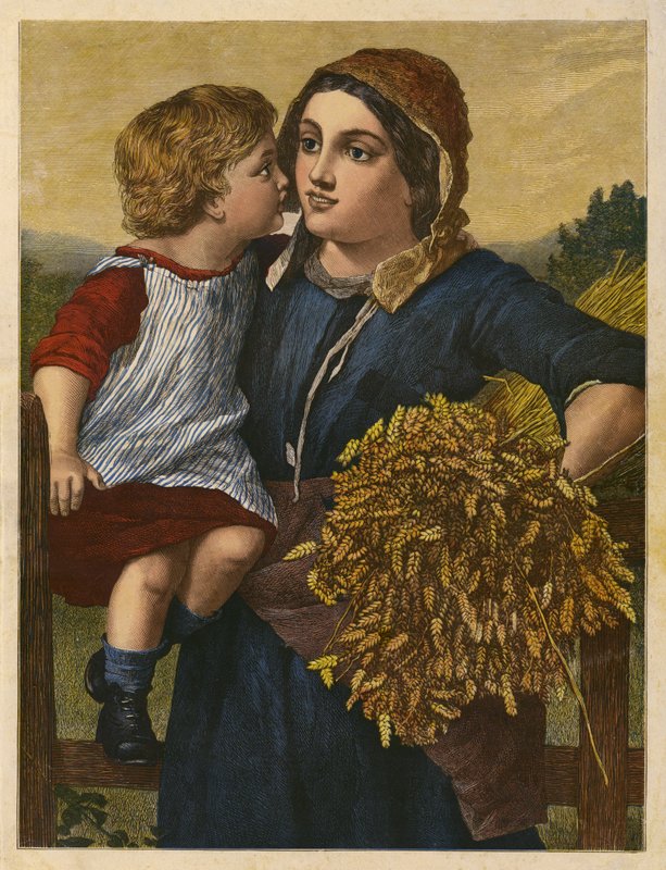 The Gleaner (farget gravering) av William Charles Thomas (after) Dobson