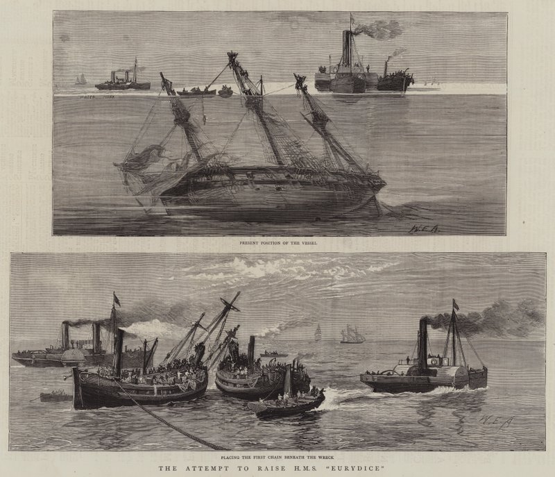 Forsøket på å heve HMS Eurydice av William Edward Atkins