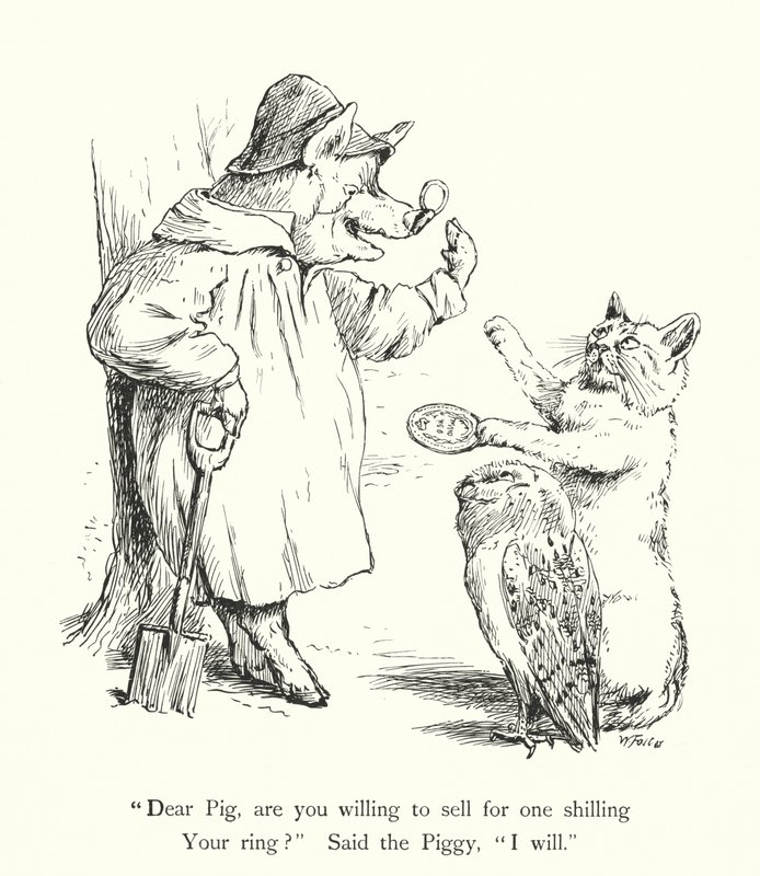 The Owl And the Pussy Cat (gravering) av William Foster