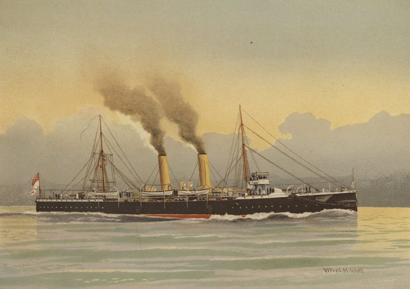 HMS Latona, 2. klasse cruiser av William Frederick Mitchell
