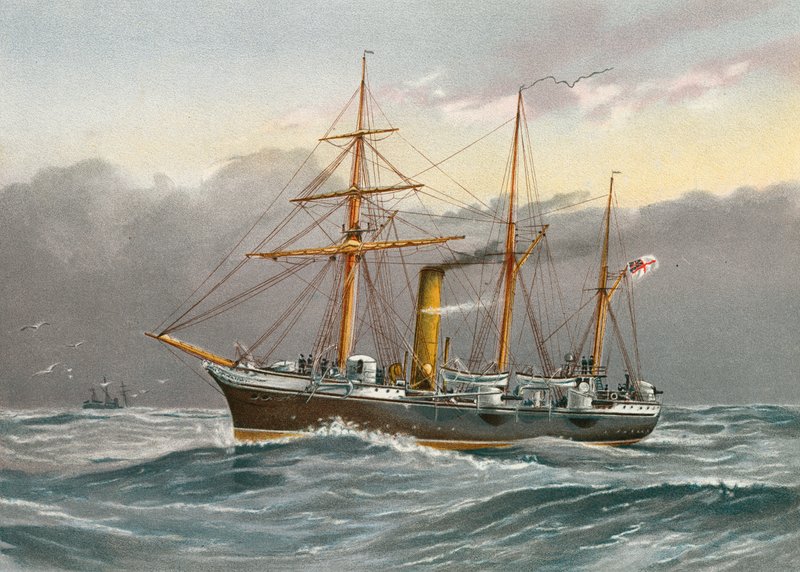 HMS Nymphe (riving) av William Frederick Mitchell