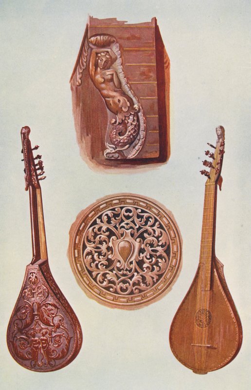 Musikkinstrumenter: Cetera (farge litho) av William Gibb