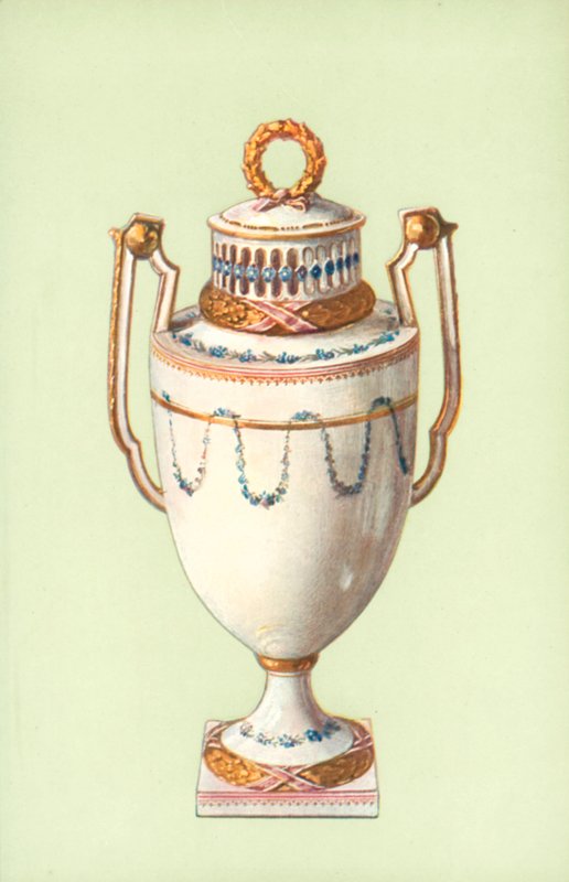 Vase, Meissen, Marcolini-perioden (litho-farge) av William Gibb