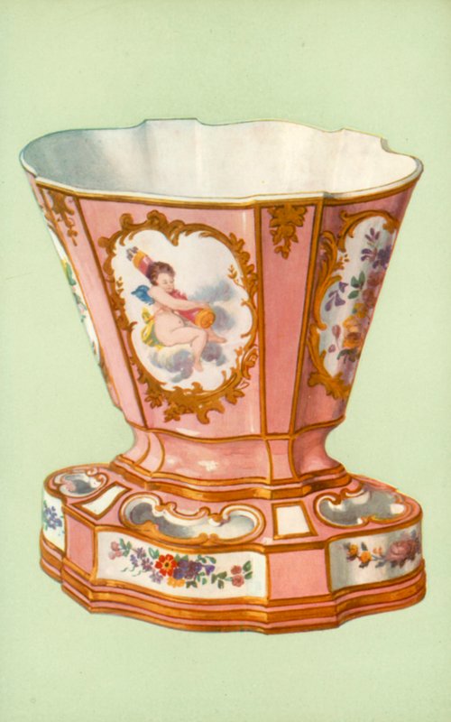 Vase, Sevres, rose Pompadour (farge litho) av William Gibb