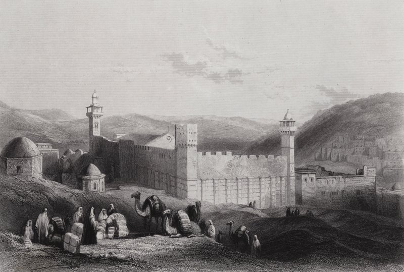 Hebron, The Haram (gravering) av William H. Bartlett