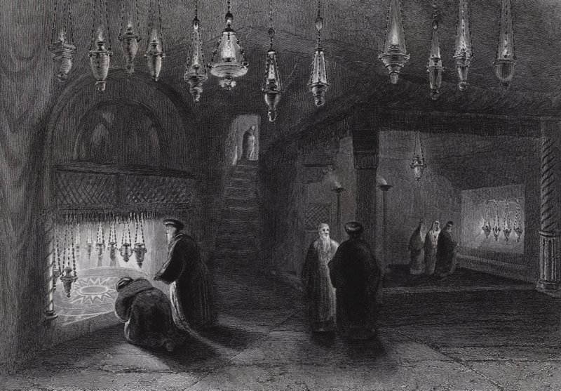 Fødselshelligdommen, Betlehem (gravering) av William H. Bartlett