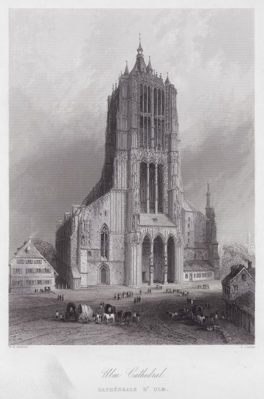 Ulm katedral (gravering) av William H. Bartlett