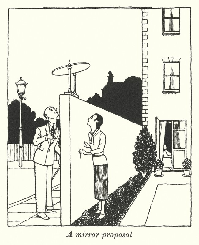 Et speilforslag (litho) av William Heath Robinson