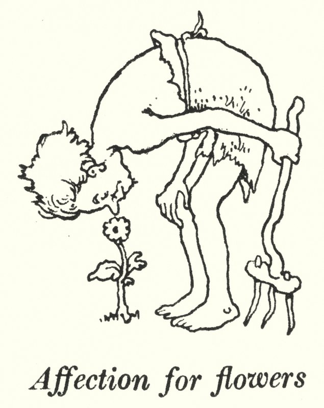 Hengivenhet for blomster (litho) av William Heath Robinson