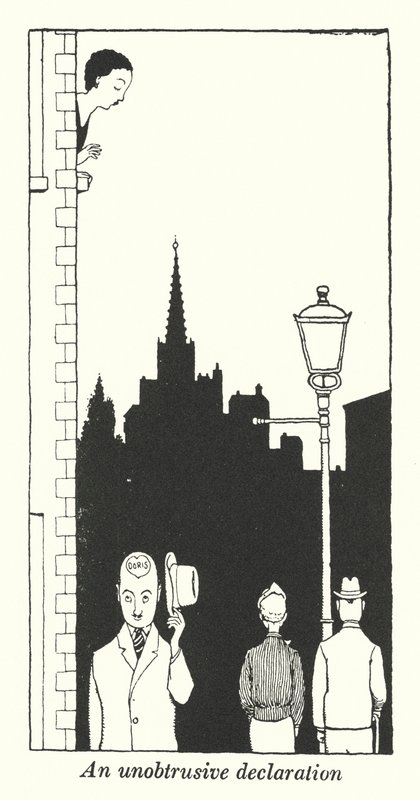 En ikke-påtrengende erklæring (litho) av William Heath Robinson