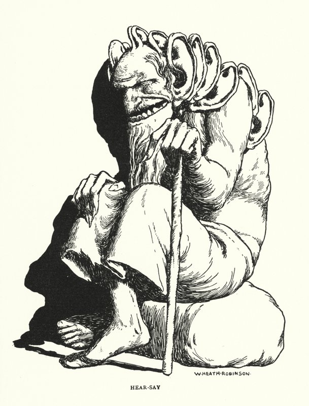 Hør-si (litho) av William Heath Robinson