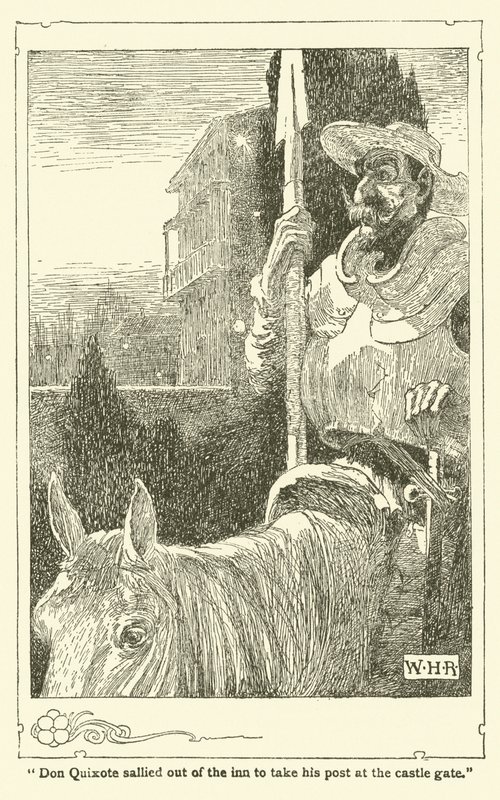 Illustrasjon for Don Quixote (litho) av William Heath Robinson
