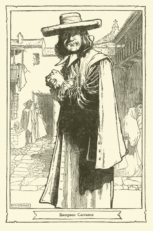 Illustrasjon for Don Quixote (litho) av William Heath Robinson