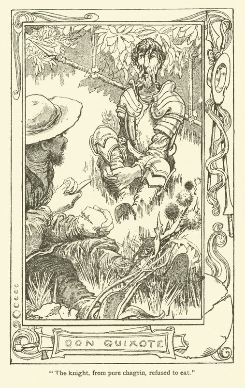 Illustrasjon for Don Quixote (litho) av William Heath Robinson