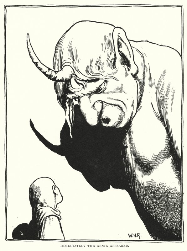 Umiddelbart dukket ånden opp (gravering) av William Heath Robinson