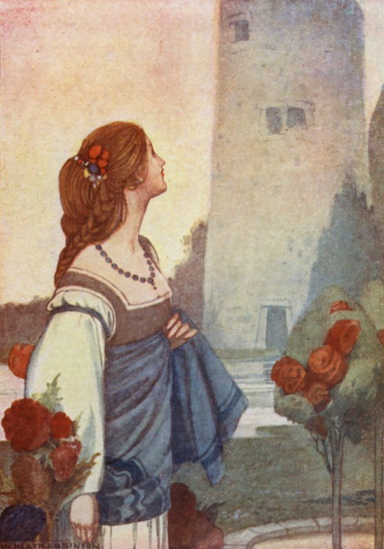Historier fra Chaucer (farge litho) av William Heath Robinson