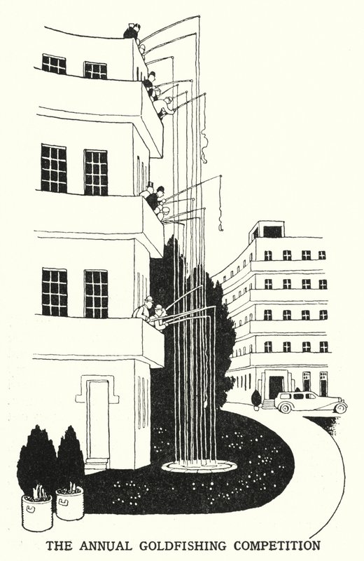 Den årlige gullfiskekonkurransen (litho) av William Heath Robinson