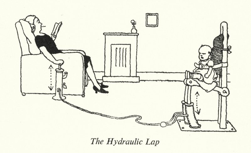 Den hydrauliske runden (litho) av William Heath Robinson