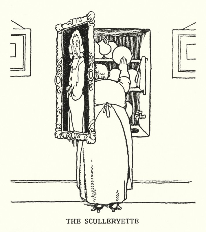 The Sculleryette (litho) av William Heath Robinson
