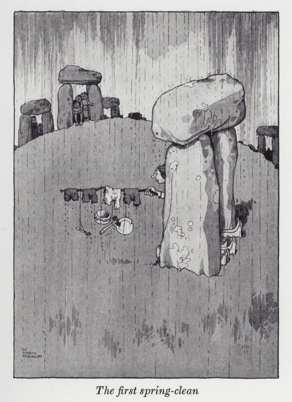 Den første vårrengjøringen (litho) av William Heath Robinson