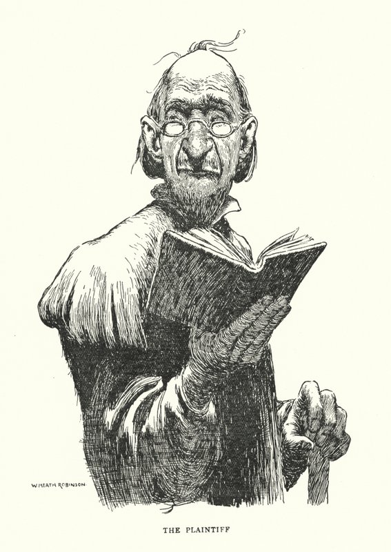 Saksøkeren (litho) av William Heath Robinson