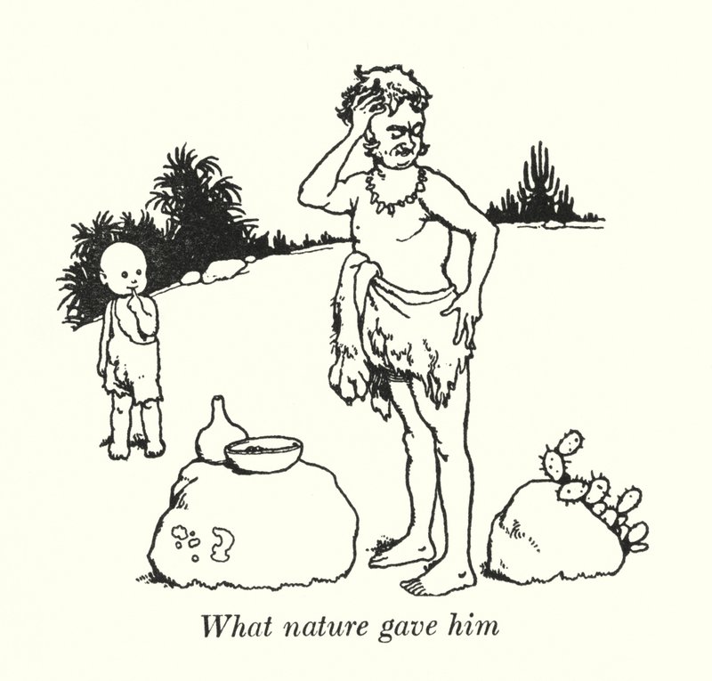 Hva naturen ga ham (litho) av William Heath Robinson