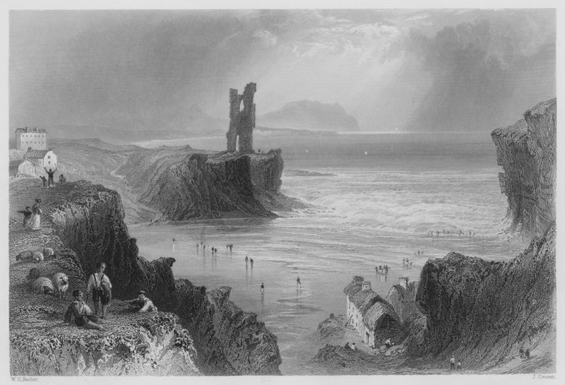 Ballybunnian (gravering) av William Henry (after) Bartlett
