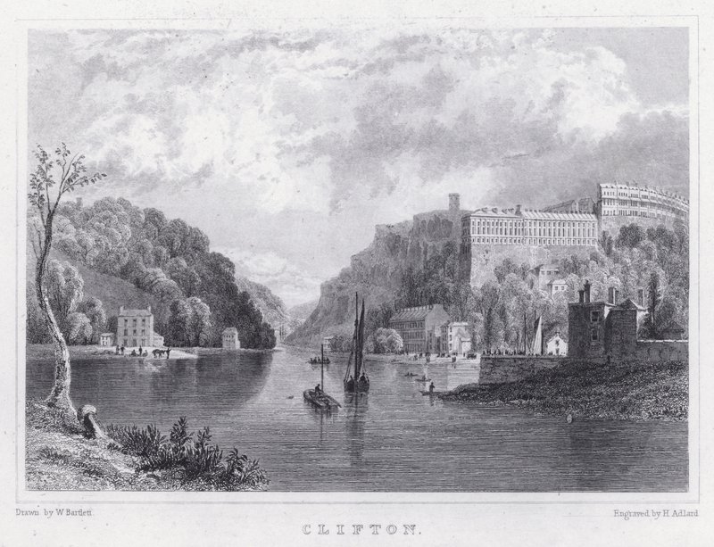 Clifton (gravering) av William Henry (after) Bartlett